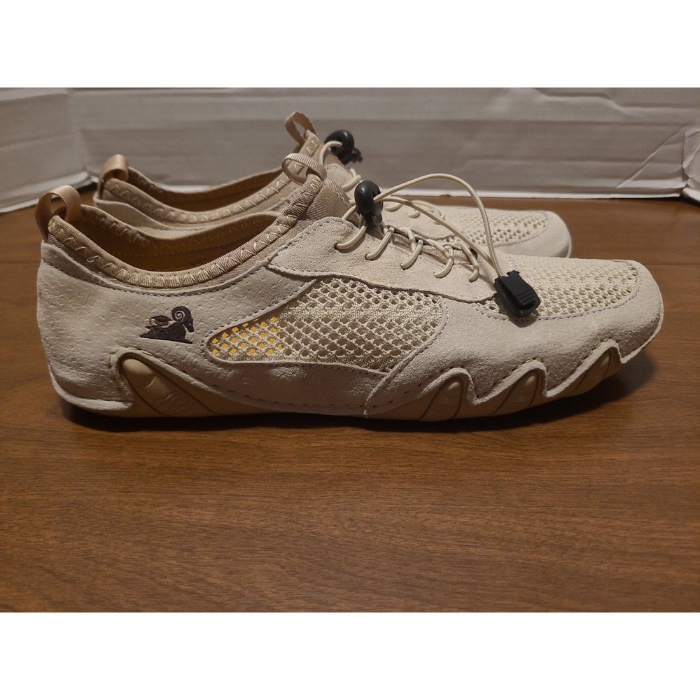Dbeck Beige Mesh Suede Leather Hiking Shoes Sneakers EU 43 Mens 10 Women's 12
